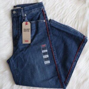 NEW Levi's Mile High Wide Leg Red Stripe Jeans Size 27